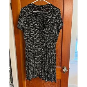 Black Floral Madewell Wrap Dress